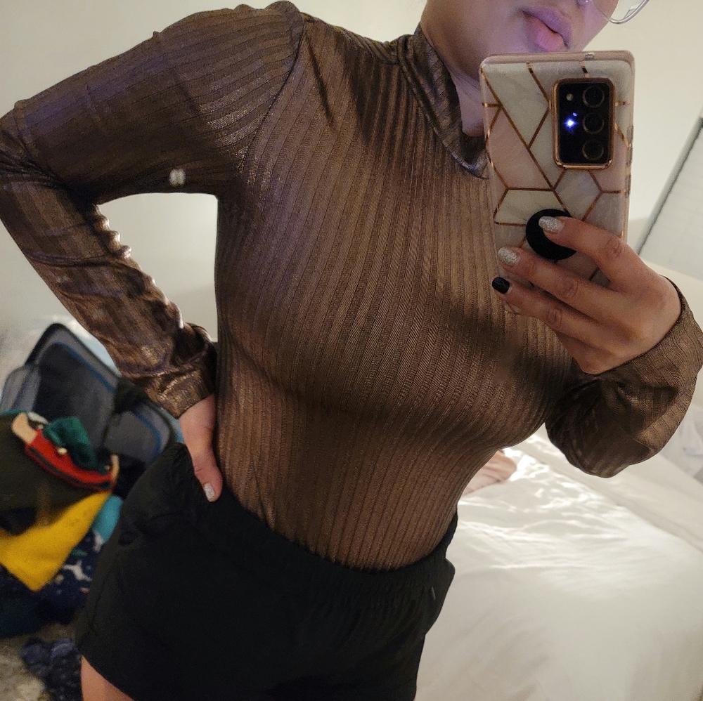 Bronze long-sleeve  Bodysuit